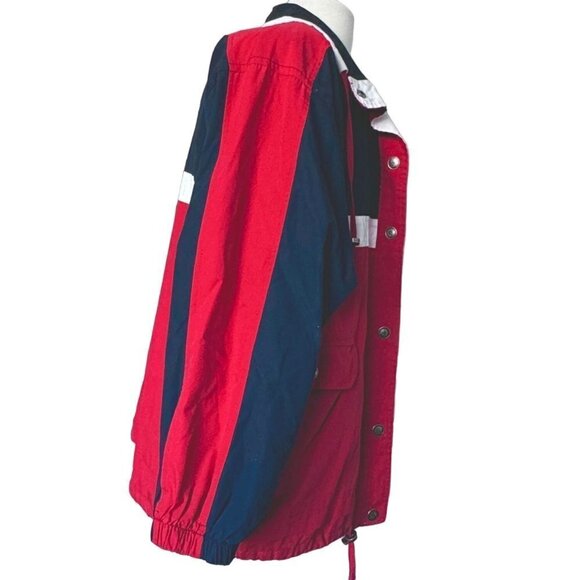 VTG Mulberry Street Jacket Adult L‎ Patriotic USA Nautical Zip Front Color Block - Picture 5 of 12